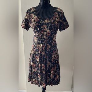 Vintage Les Modes Jolibel Multi Coloured Floral Rayon Dress